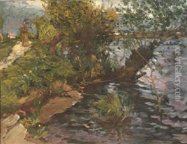 Saules Au Bord De L'yerres Oil Painting - Gustave Caillebotte