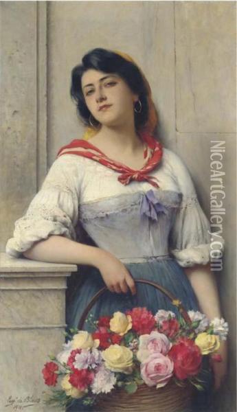 The Flower Girl Oil Painting - Eugene de Blaas