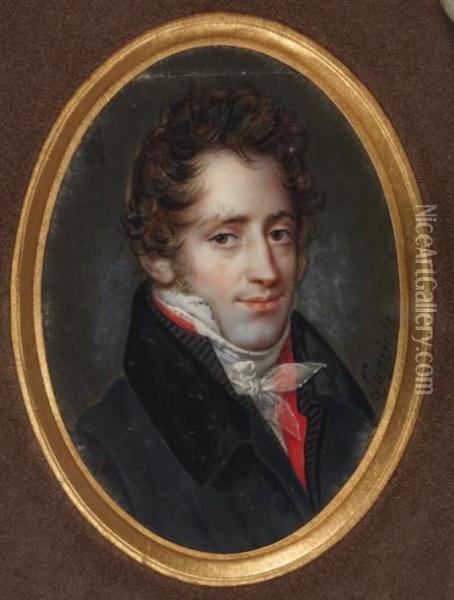 Portrait Presume De Chateaubriant Oil Painting - Anthelme-Francois Lagrenee