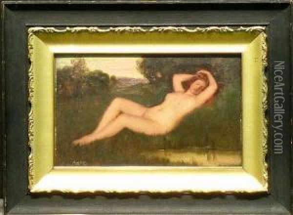 Nude In A Landscape Oil Painting - Ralph Chesley Ott