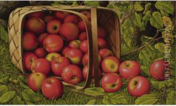 Basket Of Apples Oil Painting - Levi Wells Prentice