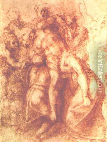 Study for a Deposition 1555 Oil Painting - Michelangelo Buonarroti