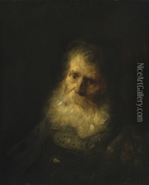 A Tronie: The Head And Shoulders Of An Old Bearded Man Oil Painting - Jan Lievens