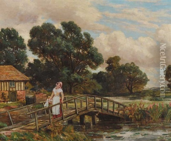 The Watermill Oil Painting - Herbert Hughes (Sir) Stanton