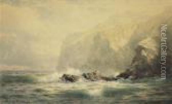 The Rocky Coast Oil Painting - William Trost Richards