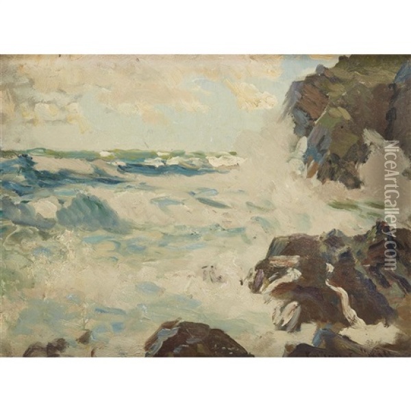 Ocean Surf Oil Painting - Paul Dougherty