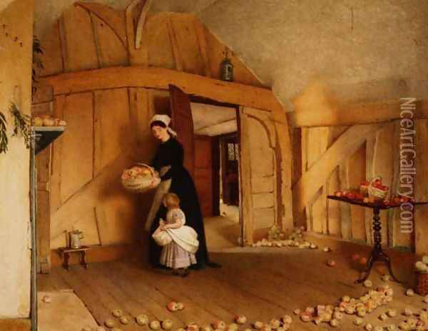 The Apple Room Oil Painting - Frederick Smallfield, A.R.W.S.