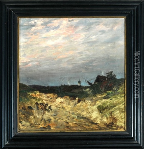 Feldweg Unter Gewitterwolken Oil Painting - Othmar Brioschi