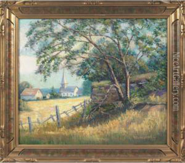 Farmscape Oil Painting - Arthur Walter Weissgerber