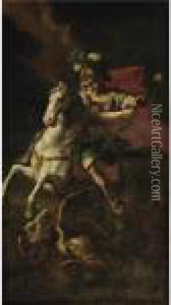 St. George And The Dragon Oil Painting - Raphael (Raffaello Sanzio of Urbino)