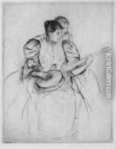 The Banjo Lesson Oil Painting - Mary Cassatt
