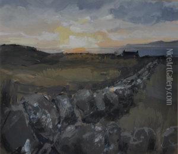 Coastal Sunset Oil Painting - William Sidney Goodwin