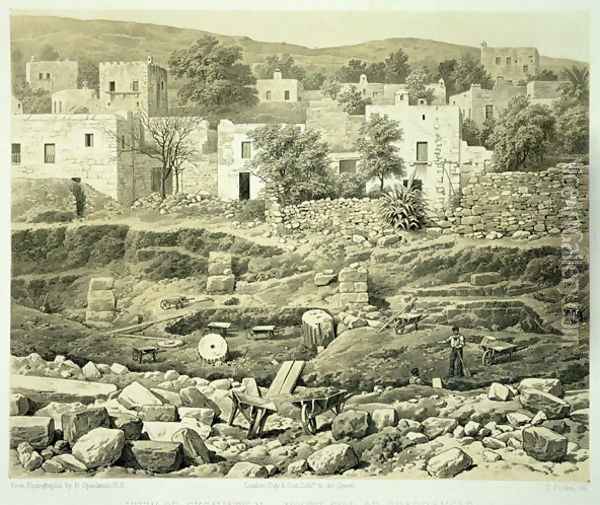 View of Excavation, from A History of Discoveries at Helicarnassus, Cnidus, & Branchidae, by Charles Thomas Newton 1816-94 published 1862 Oil Painting - Thomas Picken