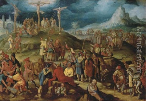 The Crucifixion Oil Painting - Pieter Coecke van Aelst the Elder