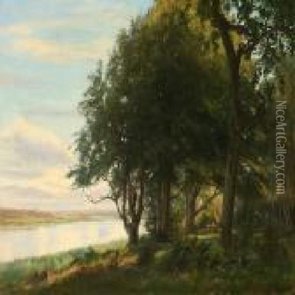 Summer Fiord Landscape Oil Painting - Christian Zacho