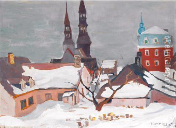The Church, St. Jean Port Joli, Que. Oil Painting - Frederick Grant Banting