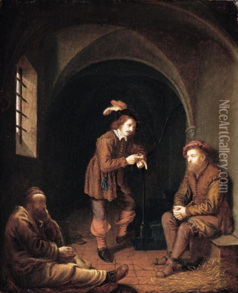 Joseph Interpreting Dreams Oil Painting - Abraham de Pape