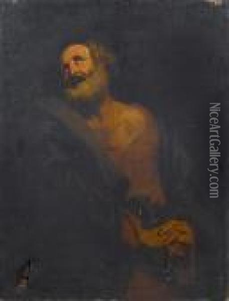 A Male Saint Oil Painting - Giovanni Giacomo Sementi