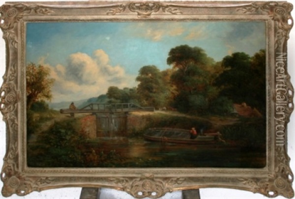 Depicts Loch Oil Painting - Edward H. Niemann