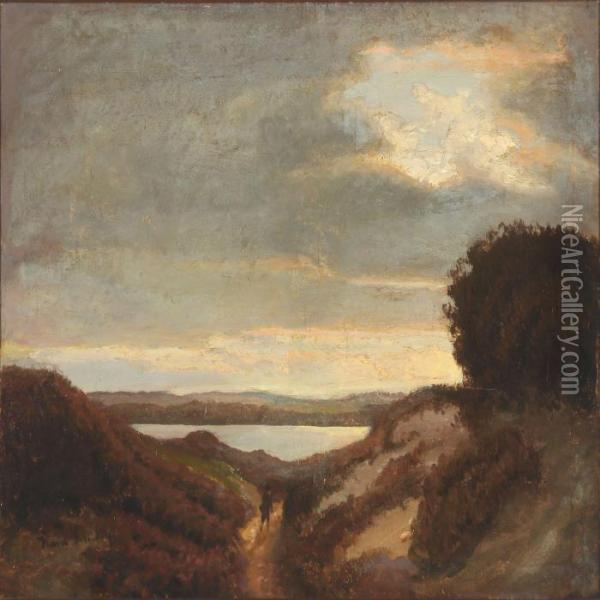 Landscape With Wanderer Oil Painting - Hans Ludvig Smidth