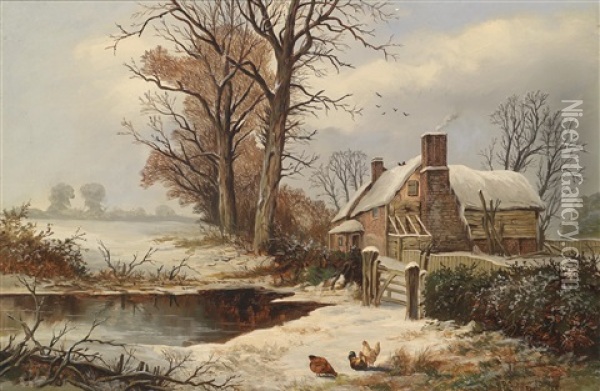Winter Am Bauernhof Oil Painting - William P. Cartwright
