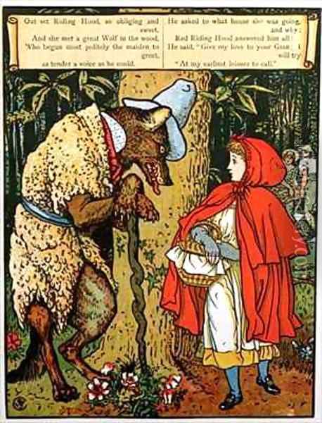 Little Red Riding Hood Oil Painting - Walter Crane