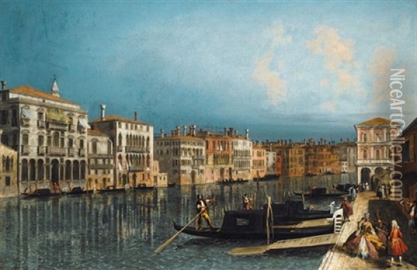 Venice, A View Of The Grand Canal Looking Towards The Pescheria Oil Painting - Michele Marieschi