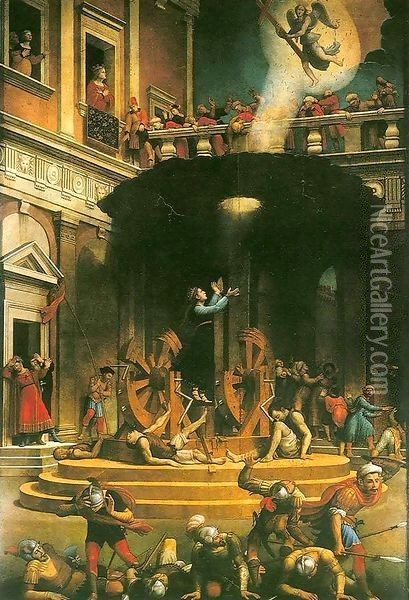 Martyrdom of St Catherine of Alexandria Oil Painting - Giuliano Bugiardini
