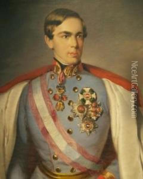Portrait Of Franz Joseph Oil Painting - Anton Einsle