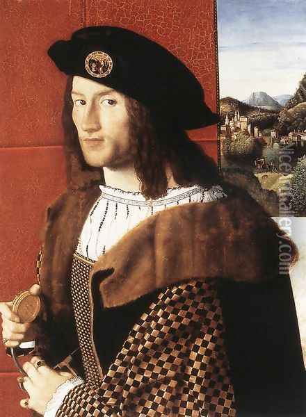 Portrait of a Gentleman c. 1512 Oil Painting - Bartolomeo Veneto