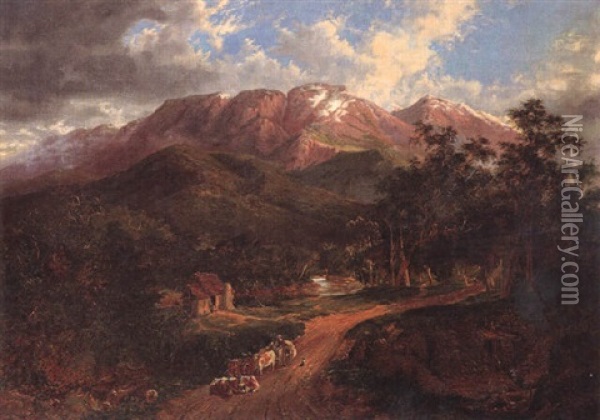 The Buffalo Ranges, Victoria Oil Painting - Nicholas Chevalier