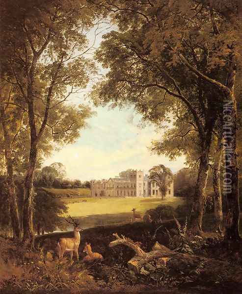 A View of Norton Hall, near Daventry, North Hamptonshire, England Oil Painting - Henry John Boddington