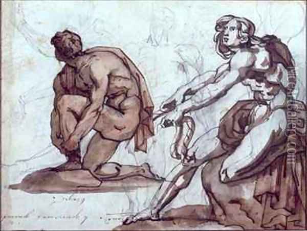 Two nude figures Oil Painting - Theodore Gericault