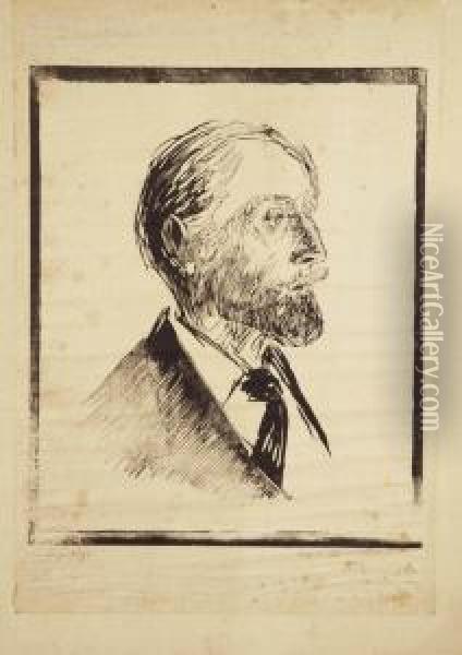 Portrait D'homme De Profil Oil Painting - Georges-Victor Hugo