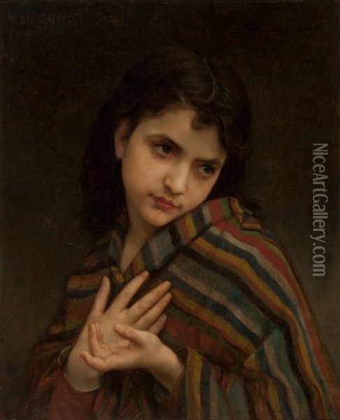La Frileuse Oil Painting - William-Adolphe Bouguereau