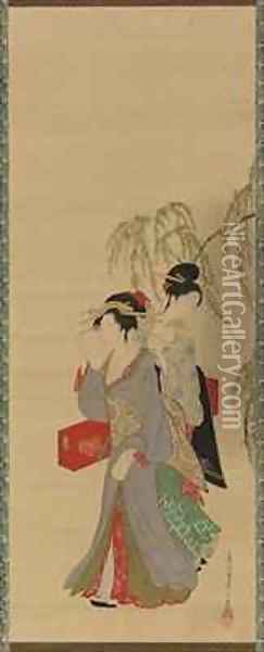 Beauties of the Seasons Summer Edo Period Oil Painting - Hosoda Eishi