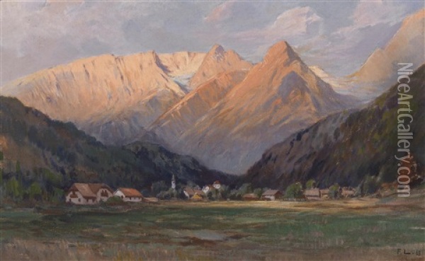 Hinterstoder Blick Ins Tote Gebirge Oil Painting - Fritz Lach