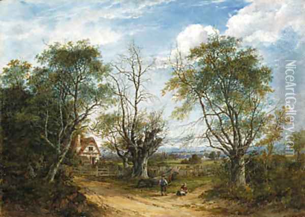 A view near Chiddington in Kent Oil Painting - Charlotte Nasmyth