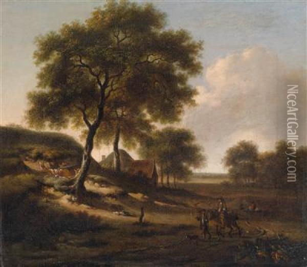 Baumbestandene Dunenlandschaft Oil Painting - Jan Wijnants
