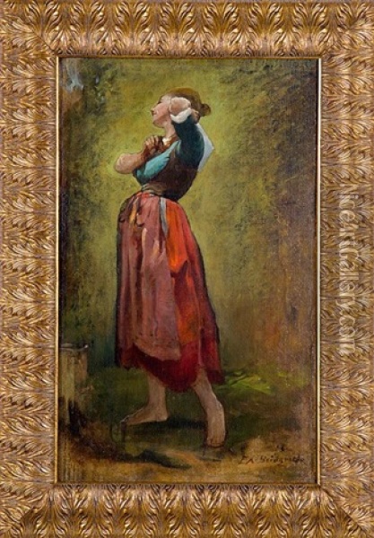La Lavandiere Oil Painting - Frederick Arthur Bridgman