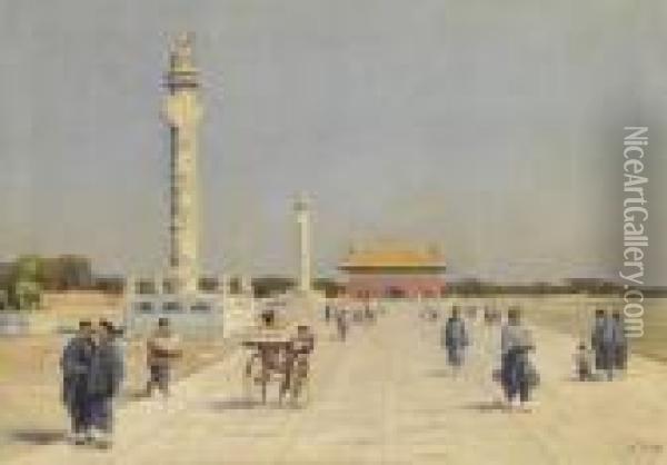 Platz Des Himmlischen Friedens, Peking Oil Painting - Erich Kips