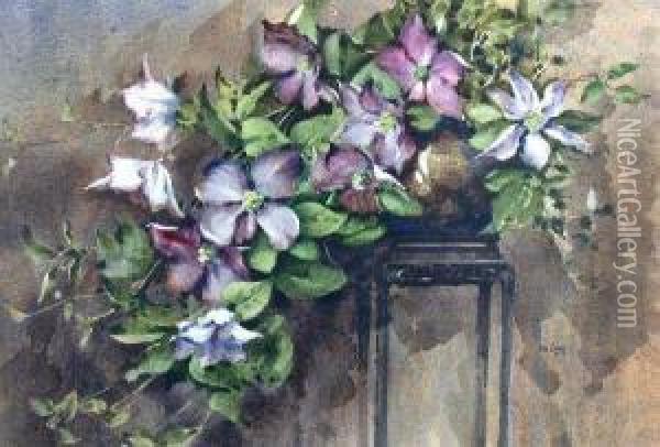 Clematis Oil Painting - James Gray