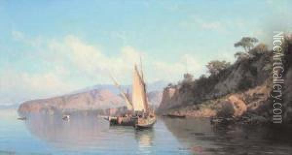 Pescatori Sulla Costiera Sorrentina Oil Painting - Alessandro la Volpe