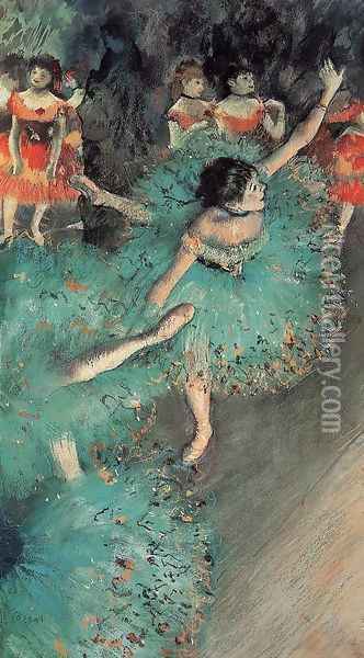 The Green Dancer Oil Painting - Edgar Degas