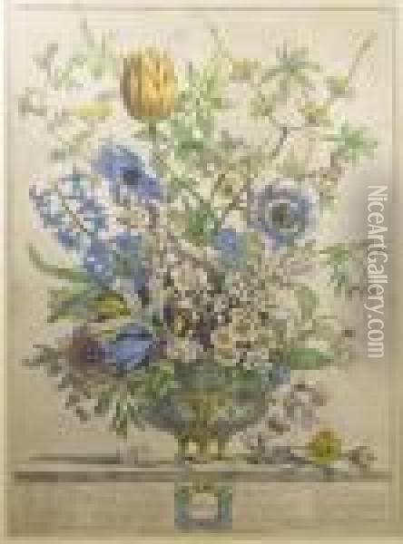 Iii The Monthsin Flowers Oil Painting - Pieter III Casteels