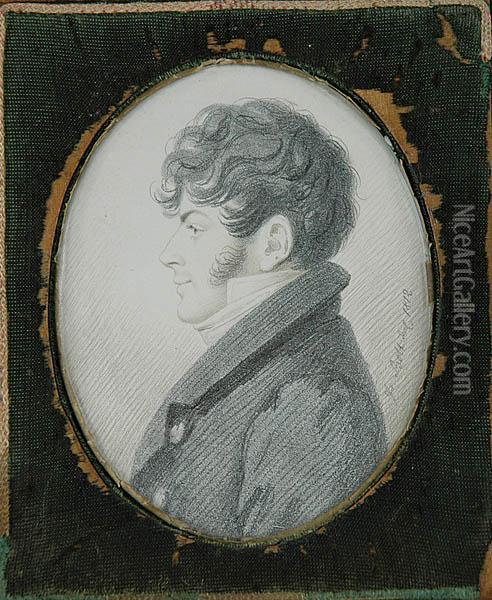Portret Mezczyzny Z Profilu Oil Painting - Johann Friedrich Bolt