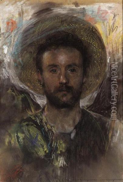 Self-portrait Oil Painting - Antonio Mancini