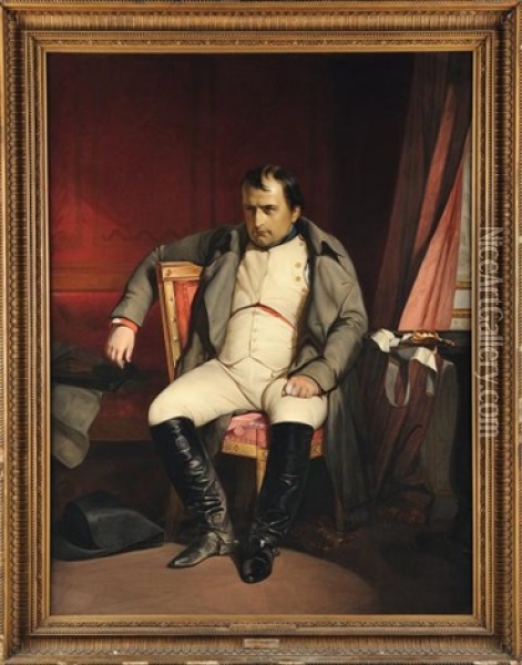 Napoleon Ier A Fontainebleau Le 31 Mars 1814 Oil Painting - Paul Delaroche
