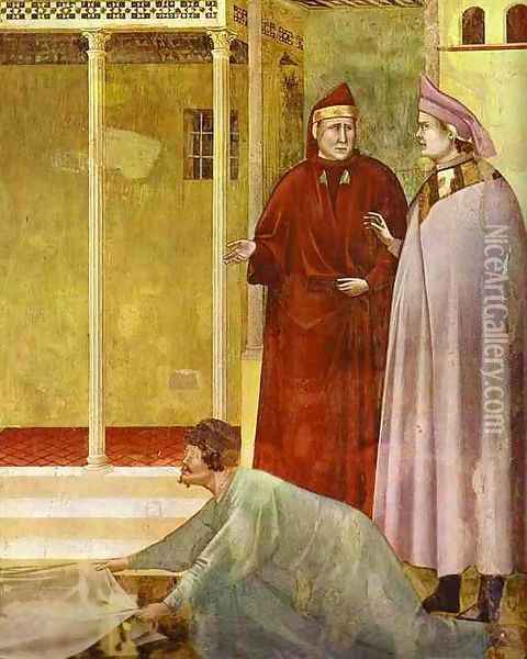 Homage Of A Simple Man Detail 2 1295-1300 Oil Painting - Giotto Di Bondone