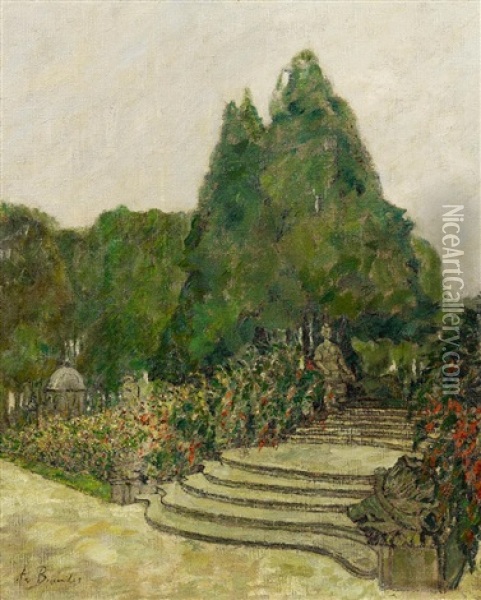 Im Park (von Veitshochheim?) Oil Painting - August Von Brandis